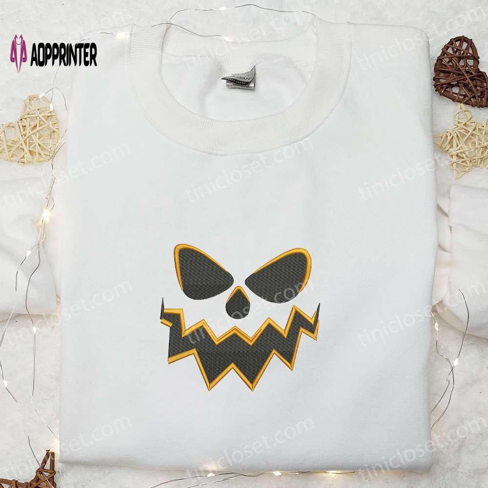 Spooktacular ghost face embroidered hoodie: halloween sweatshirt & cool shirt Embroidered Shirt