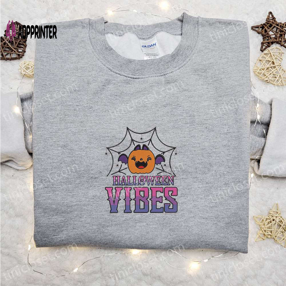 Spooktacular halloween vibes pumpkin sweatshirt & hoodie: best gift ideas Embroidered Shirt