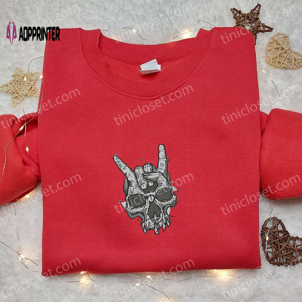 Spooky handskull embroidered shirt: cool halloween design Embroidered Shirt