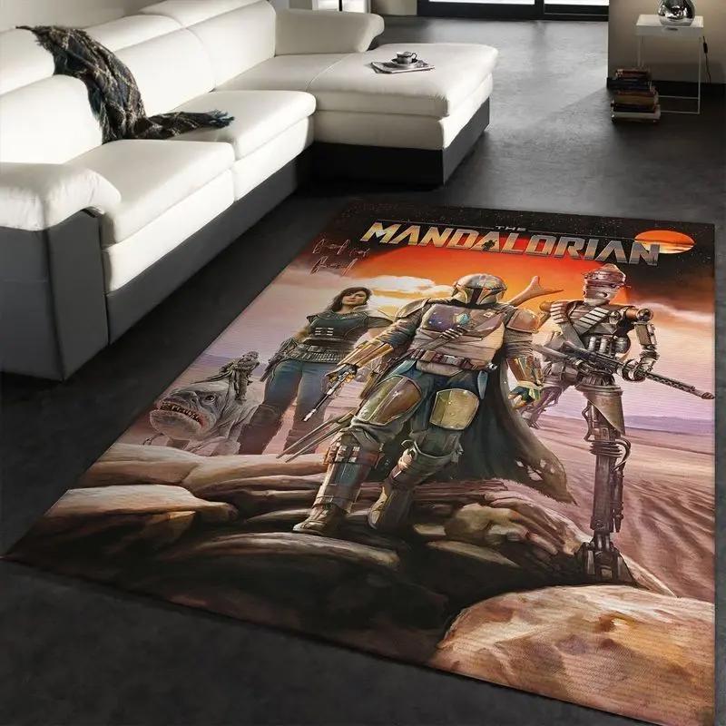 Star wars the mandalorian area rug living room and bed room rug regtangle Rectangle Rug