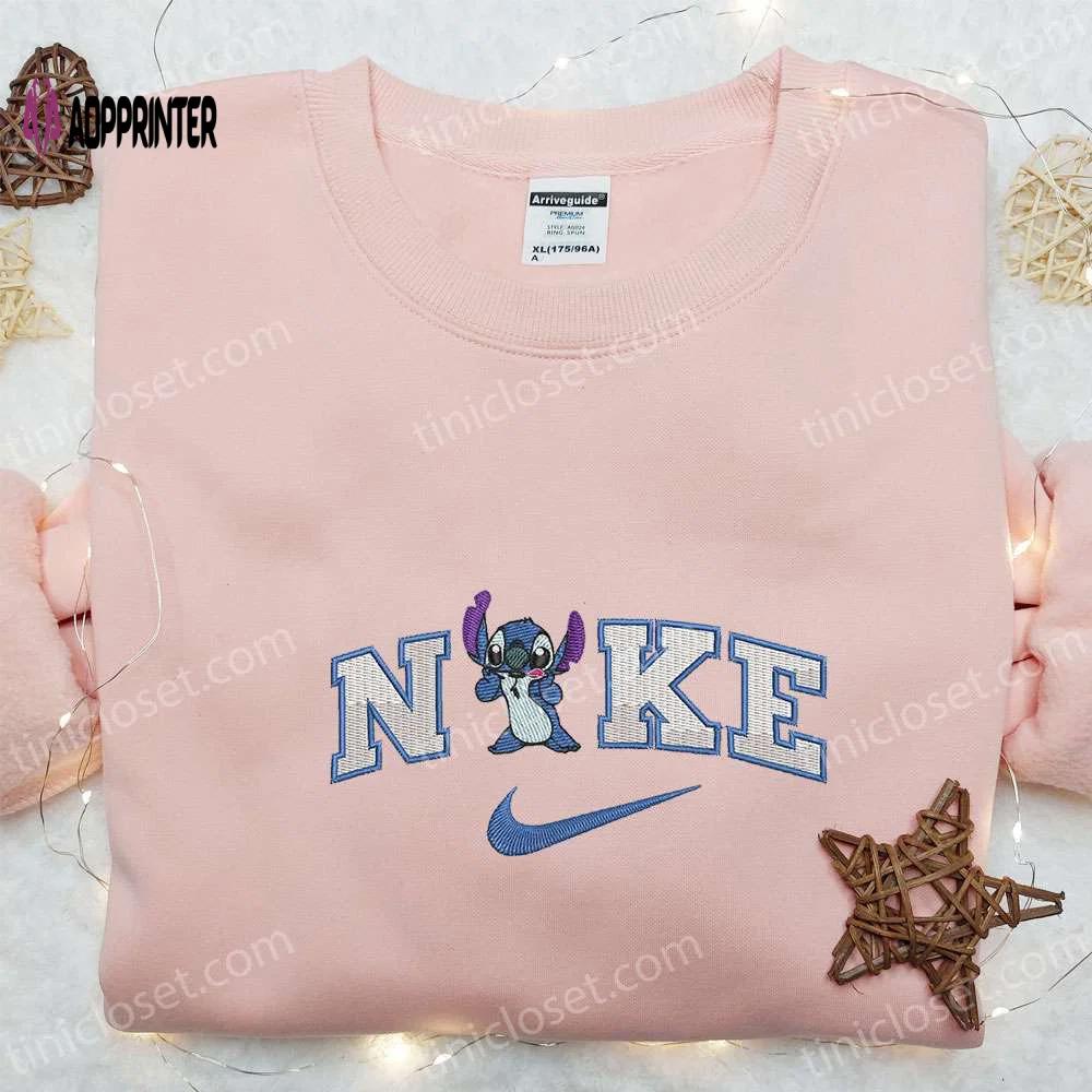 Stitch x nike embroidered sweatshirt lilo and stitch disney shirt perfect gift Embroidered Shirt