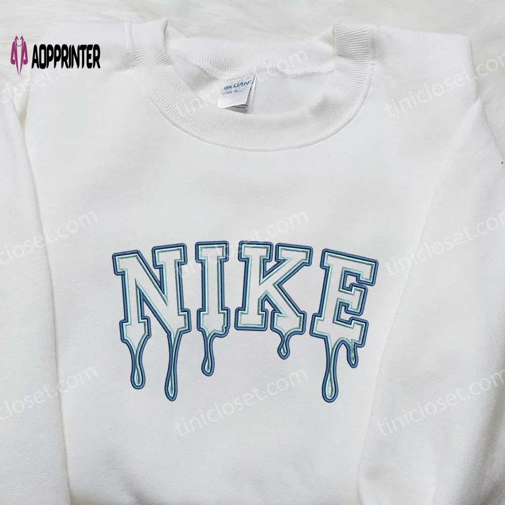 Stylish blue drip x nike embroidered shirt – perfect gift for son custom design Embroidered Shirt