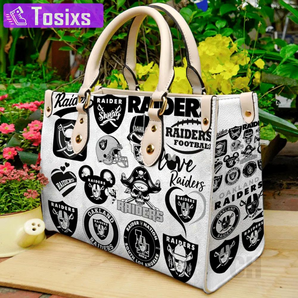 Stylish las vegas raiders leather hand bag gift for women’s day gift for women s day – perfect for ch fans 3790 Women Leather Hand Bag
