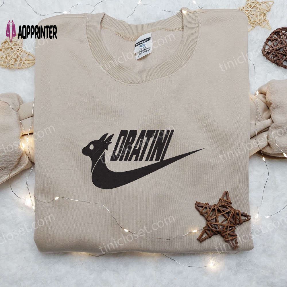 Stylish nike dratini pokemon embroidered shirt hoodie & sweatshirt: customizable and trendy! Embroidered Shirt