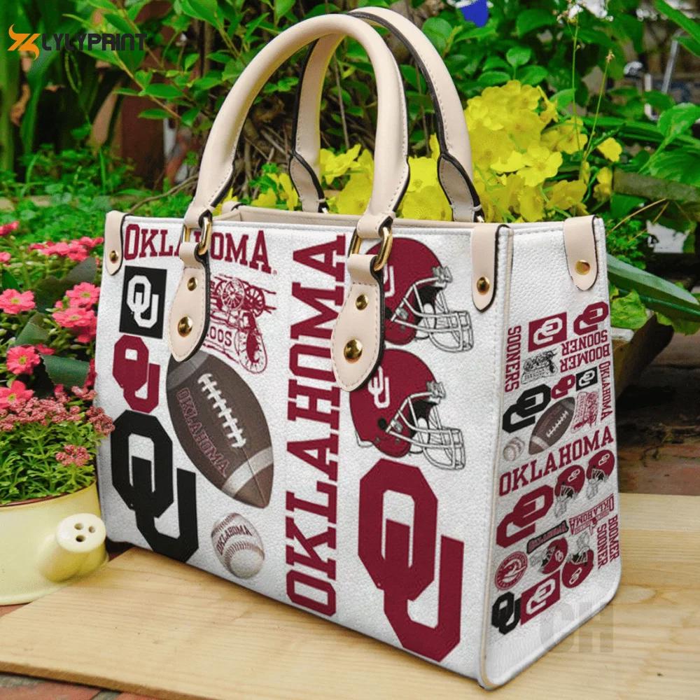 Stylish oklahoma sooners leather hand bag gift for women’s day: perfect women s day gift 3782 Women Leather Hand Bag