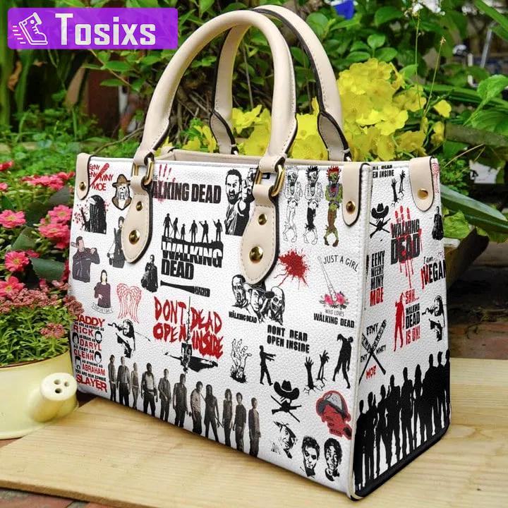 Stylish walking dead leather hand bag gift for women’s day gift for women s day – trendy and durable 3706 Women Leather Hand Bag