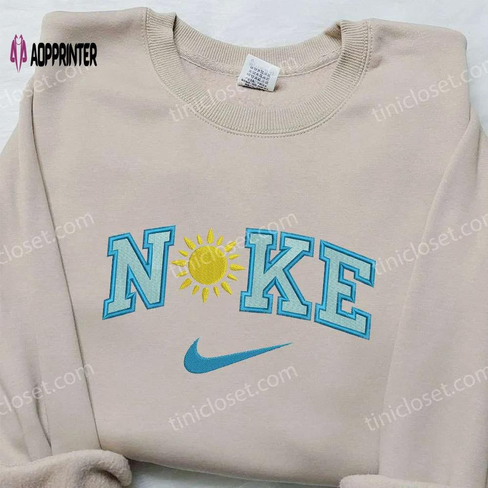 Sun flower x nike embroidered sweatshirt – best nike inspired shirt for family perfect birthday gift Embroidered Shirt