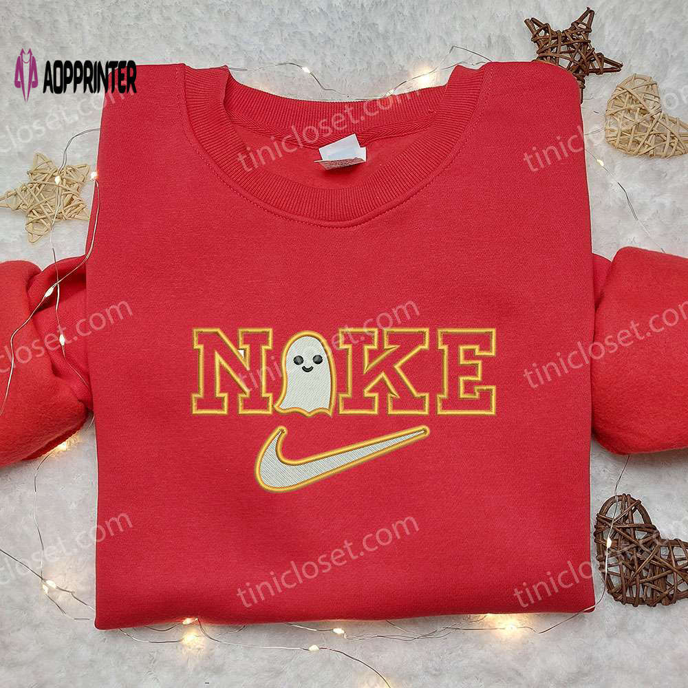 Sweet ghost pumpkin x nike embroidered shirt – halloween custom nike tee Embroidered Shirt