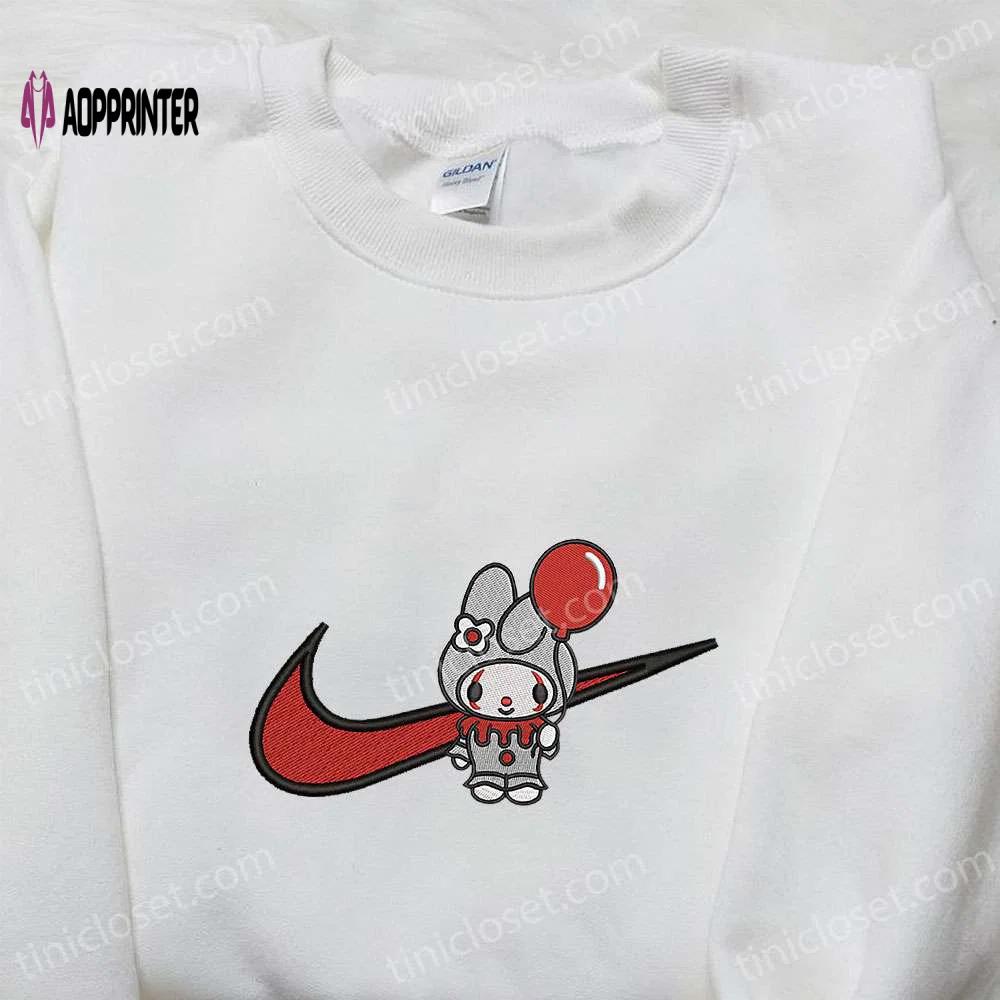 Swoosh x melody it embroidered sweatshirt: nike inspired hoodie funny & cute shirt Embroidered Shirt