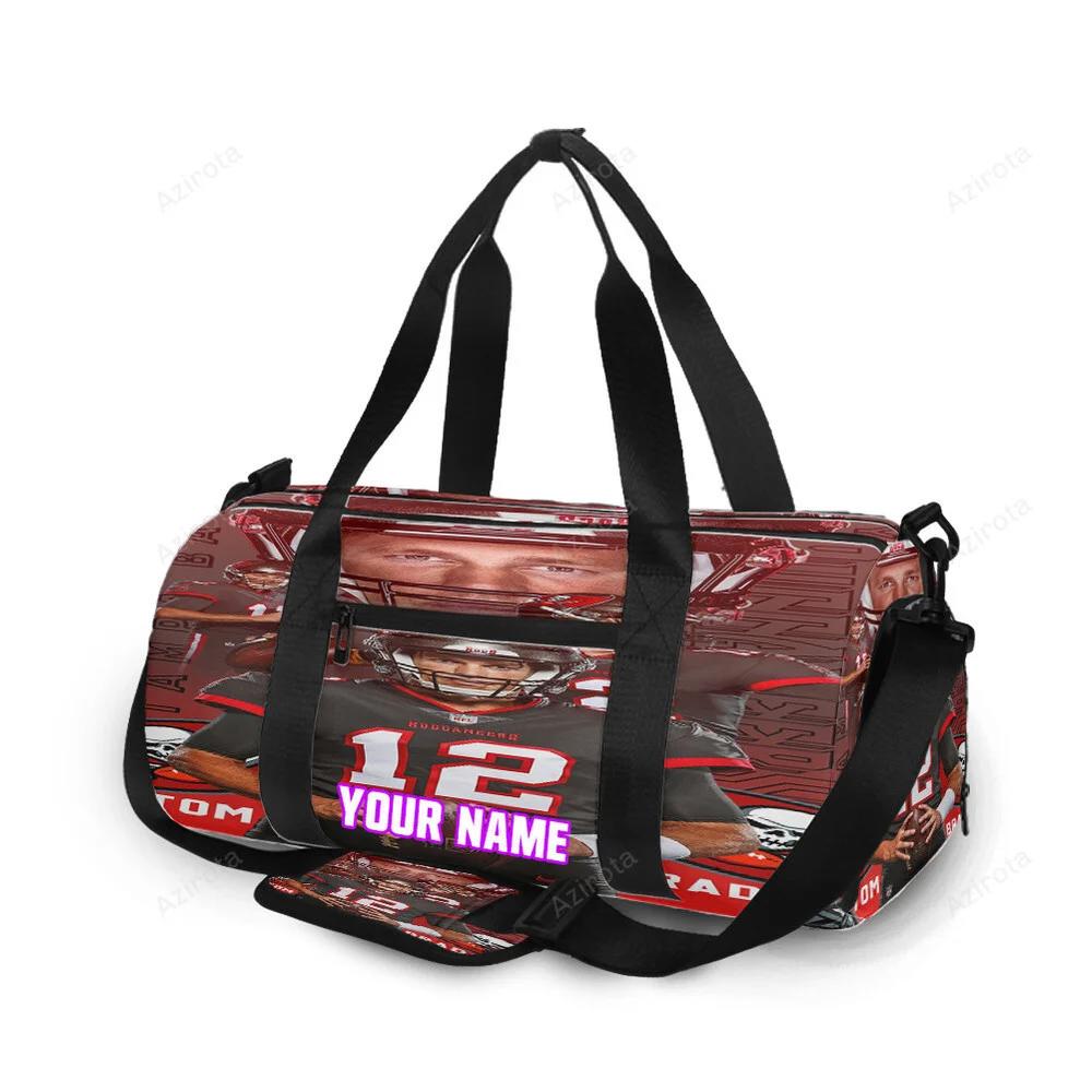 Tampa bay buccaneers tom brady v32 personalized name travel bag gym bag 2540 Travel Bag
