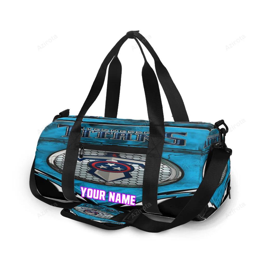 Tennessee titans emblem v12 personalized name travel bag gym bag 2434 Travel Bag