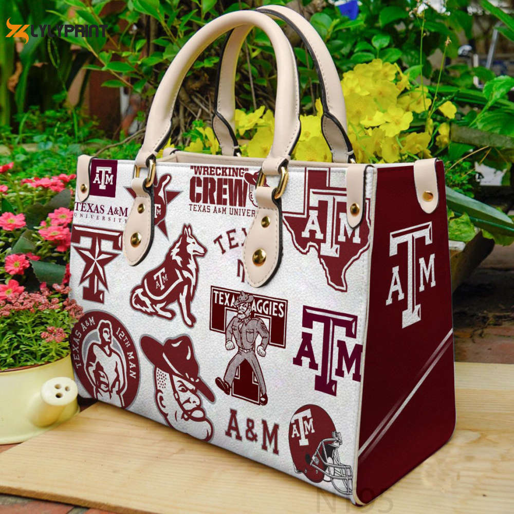 Texas a&m aggies leather handbag for women gift 3a 4090 Women Leather Hand Bag