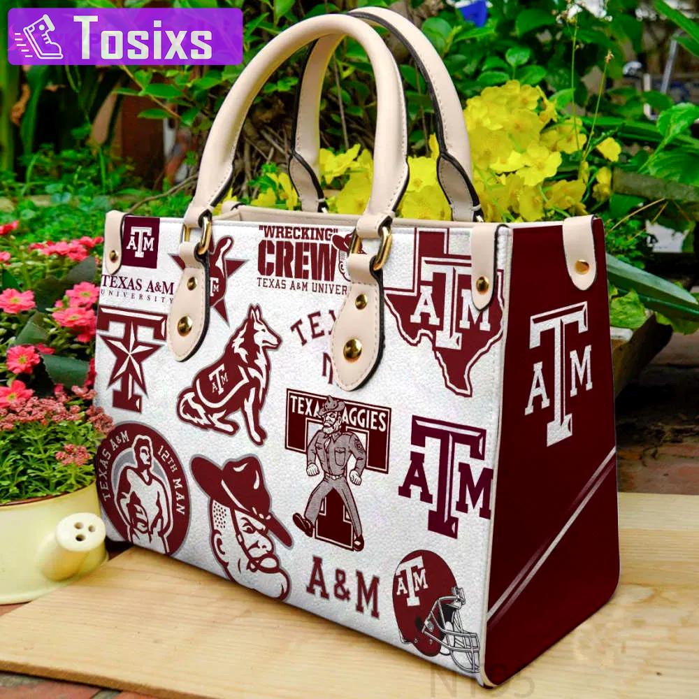 Texas a&m aggies leather handbag gift for women 2725 Women Leather Hand Bag