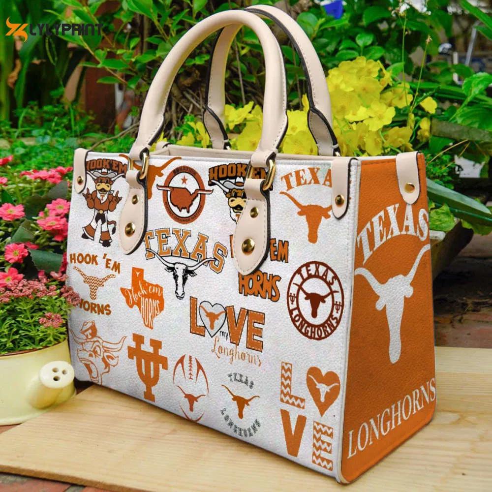 Texas longhorns 2 leather handbag for women gift 4239 Women Leather Hand Bag