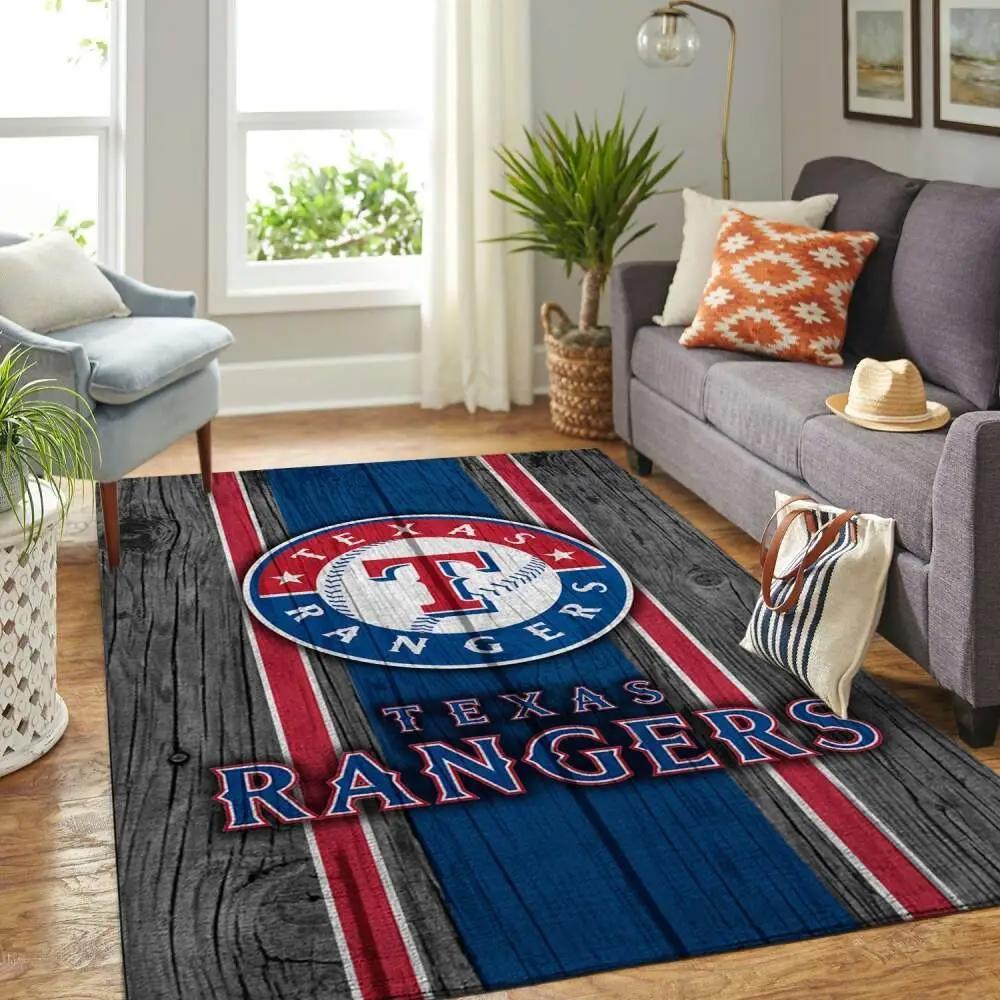 Texas rangers wooden area rug mlb baseball team logo carpet living room rugs 2 Rectangle Rug