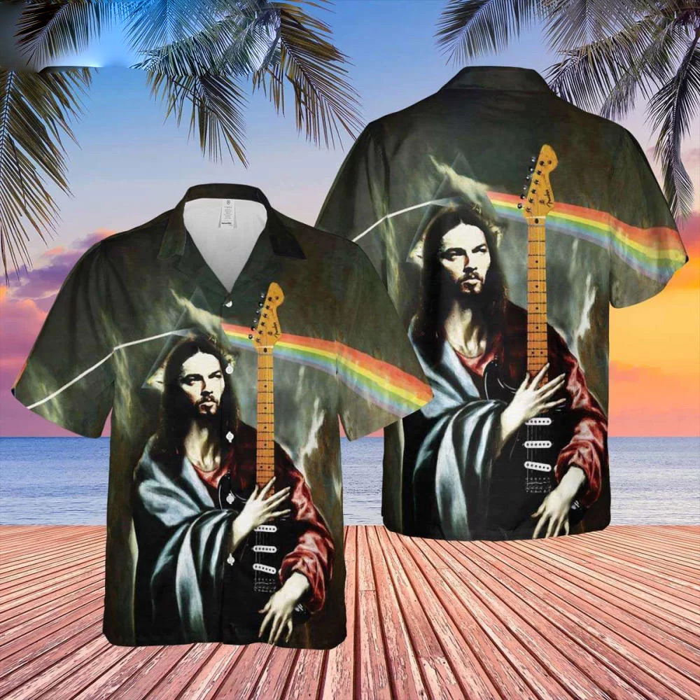 The prophecy of prog david gilmour jesus hawaiian shirt Hawaii Shirt Shorts & Flip Flops