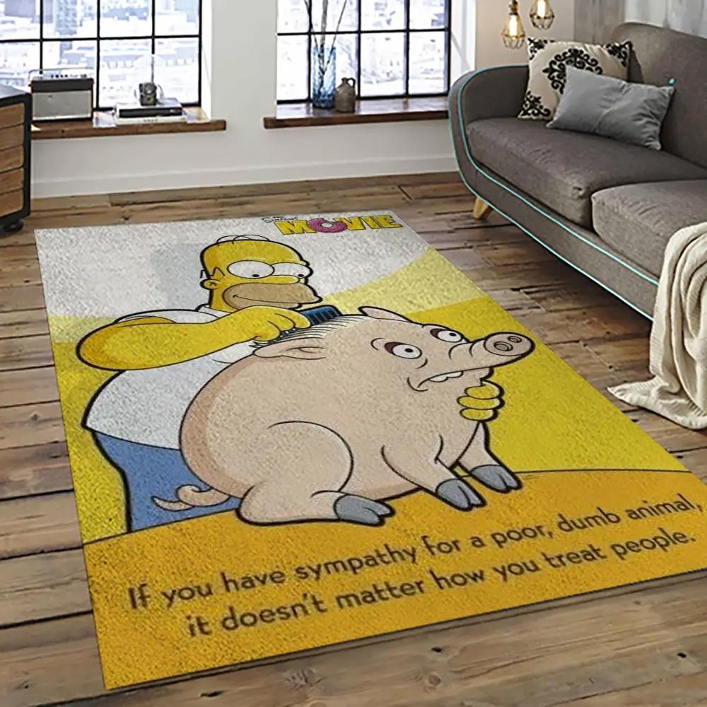 The simpsons characters cartoon movie carpet rectangle area rug for living room bedroom decor tss18 Rectangle Rug