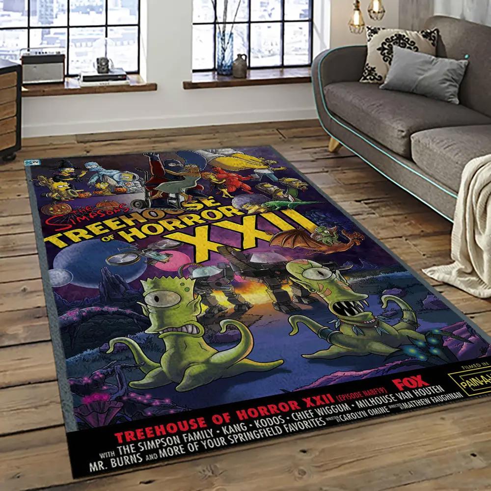The simpsons characters cartoon movie carpet rectangle area rug for living room bedroom decor tss33 Rectangle Rug