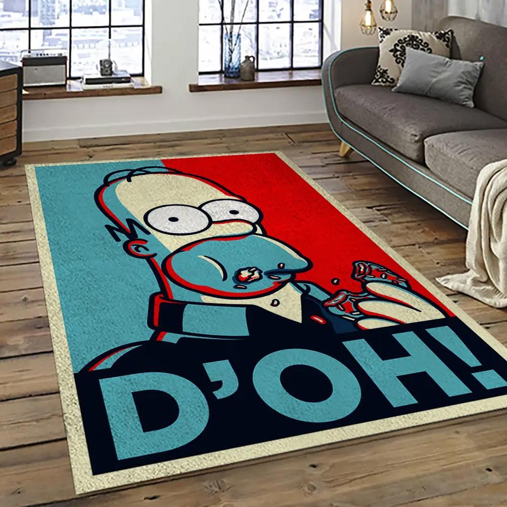 The simpsons characters cartoon movie carpet rectangle area rug for living room bedroom decor tss36 Rectangle Rug
