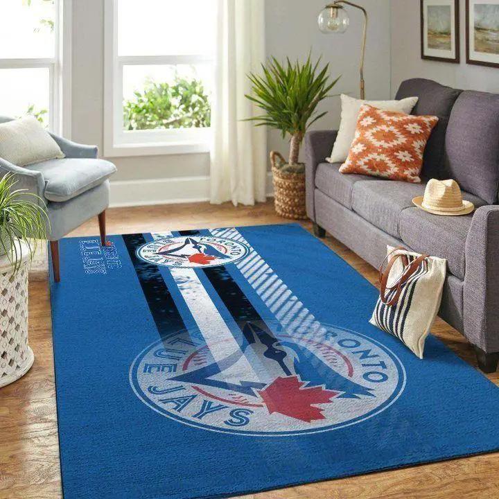 Toronto blue jays area rug mlb baseball team logo carpet living room rugs v3662 Rectangle Rug