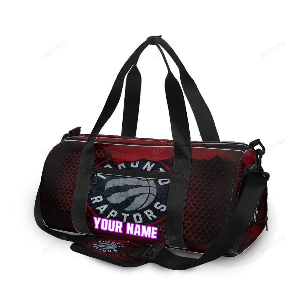 Toronto raptors red hive metal personalized name travel bag gym bag 2583 Travel Bag