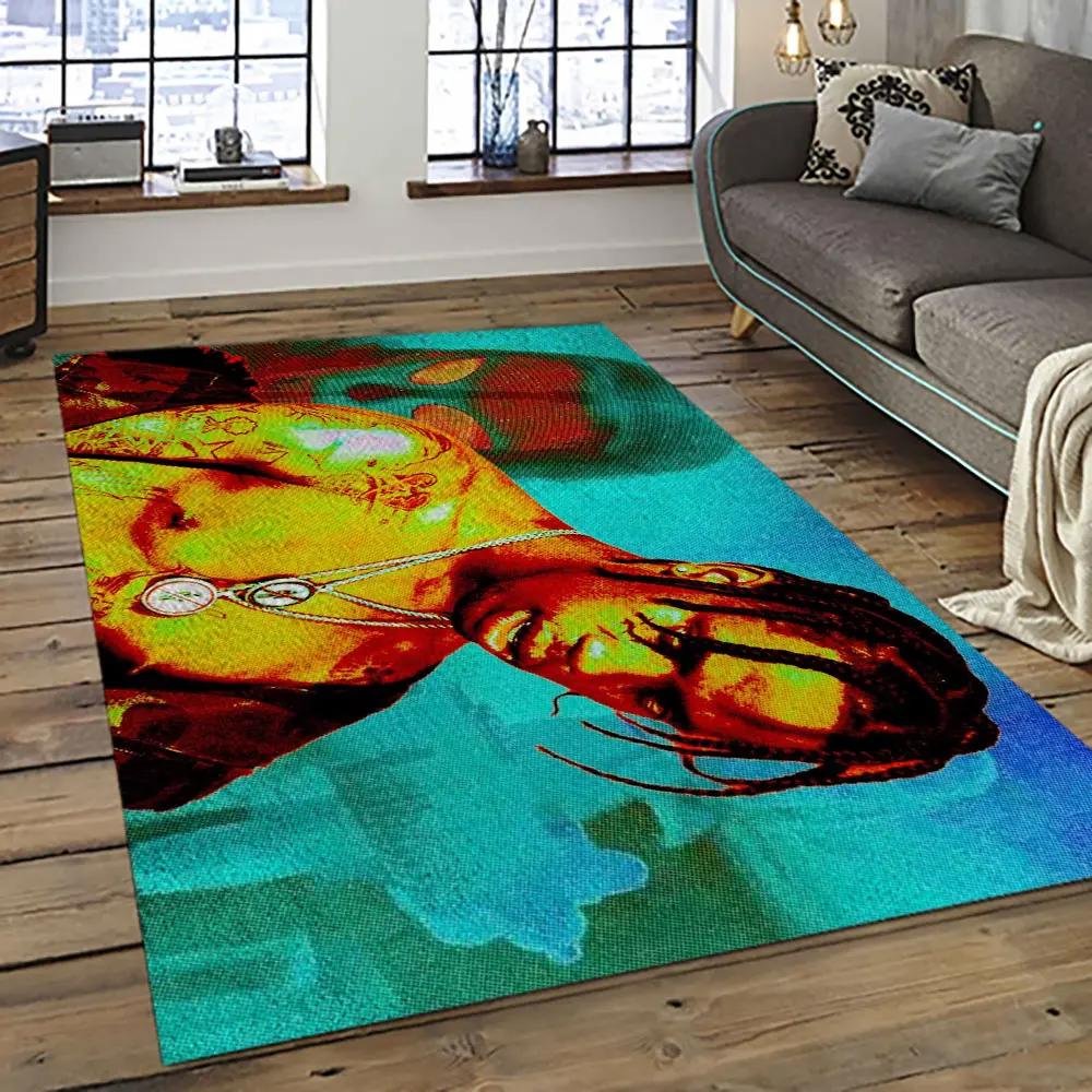 Travis scott rapper hiphop music retangle carpet area rug home decor best gift for fan and friends tst29 Rectangle Rug