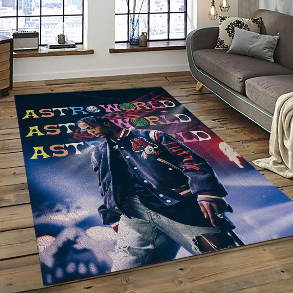 Travis scott rapper hiphop music retangle carpet area rug home decor best gift for fan and friends tst33 Rectangle Rug