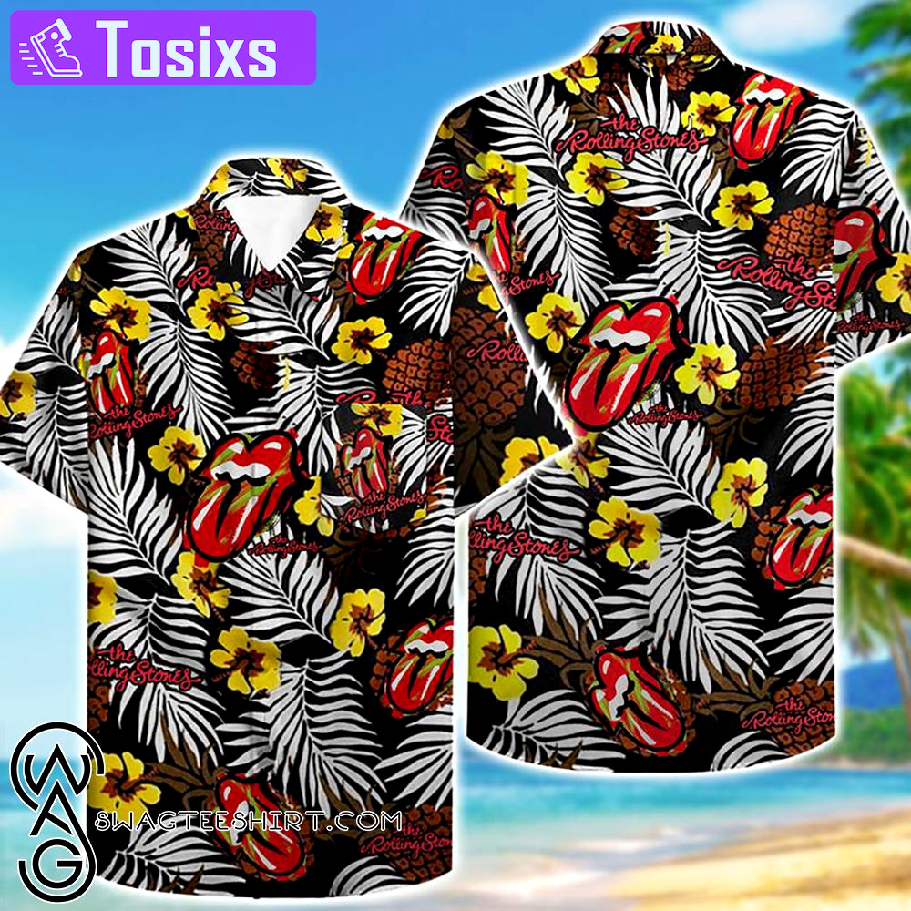 Tropical flower the rolling stones hawaiian shirt maria Hawaii Shirt Shorts & Flip Flops