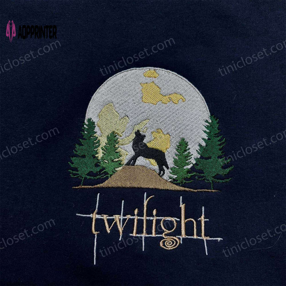 Twilight embroidered sweatshirt & vintage moon forks hoodie – perfect twilight saga fans gifts Embroidered Shirt