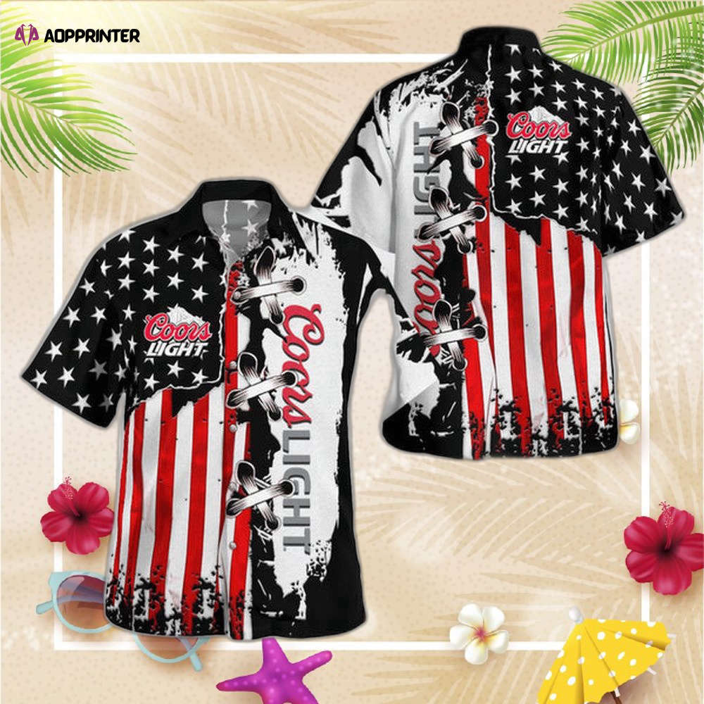Usa flag coors light hawaiian shirt for men women Hawaii Shirt