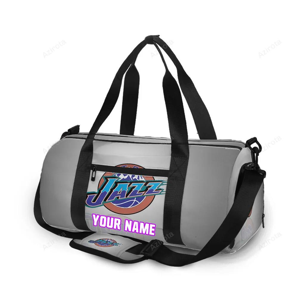 Utah jazz emblem v42 personalized name travel bag gym bag 2472 Travel Bag