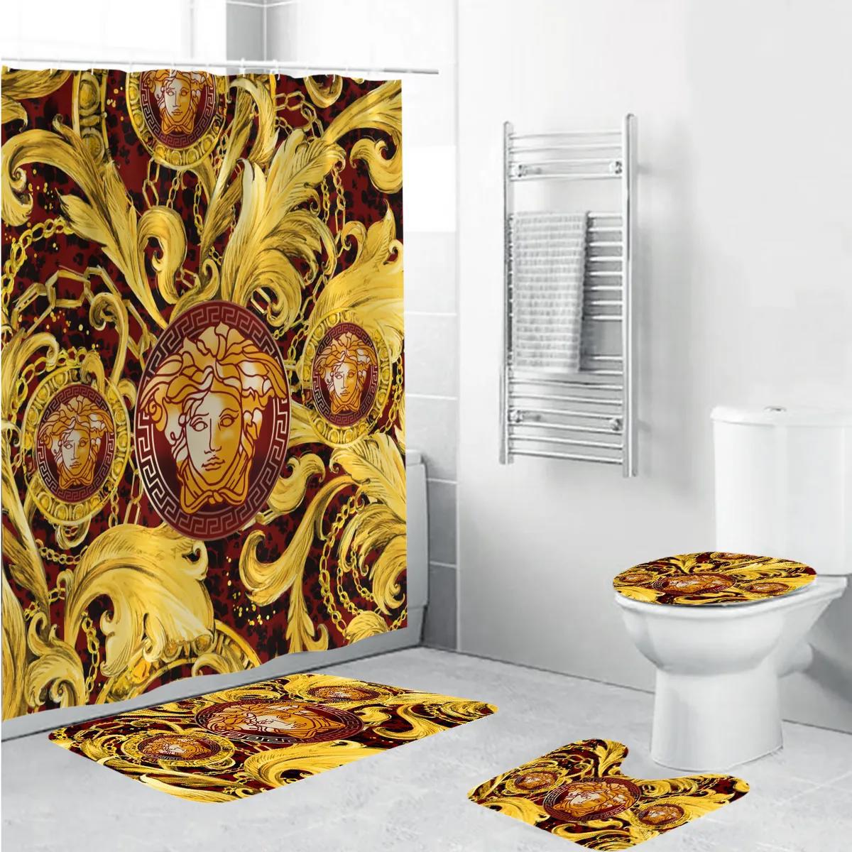 Versace golden logo fashion luxury brand premium bathroom set home decor Bathroom Set