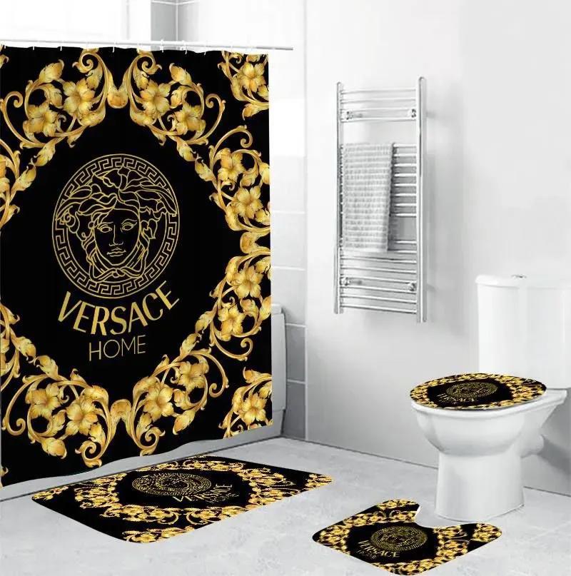 Versace hypebeast luxury fashion brand bathroom sets home decor bath mat Bathroom Set