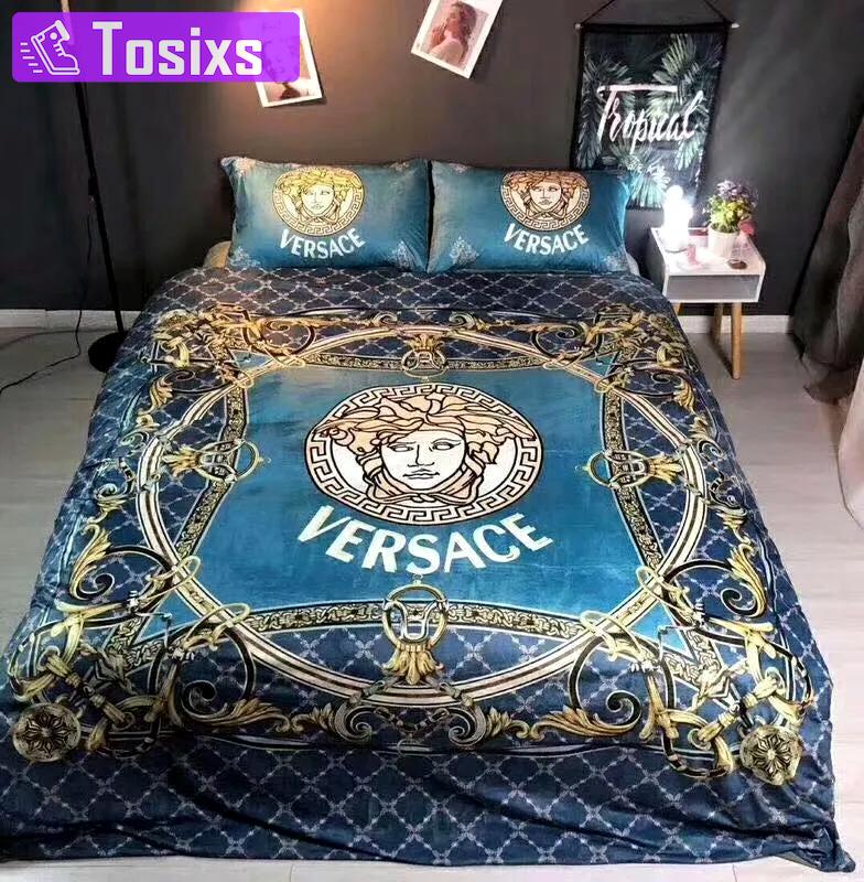 Versace luxury fashion brand bedding sets bedspread duvet cover set best luxury bed sets gift thankgivings and christmas Bedding Sets