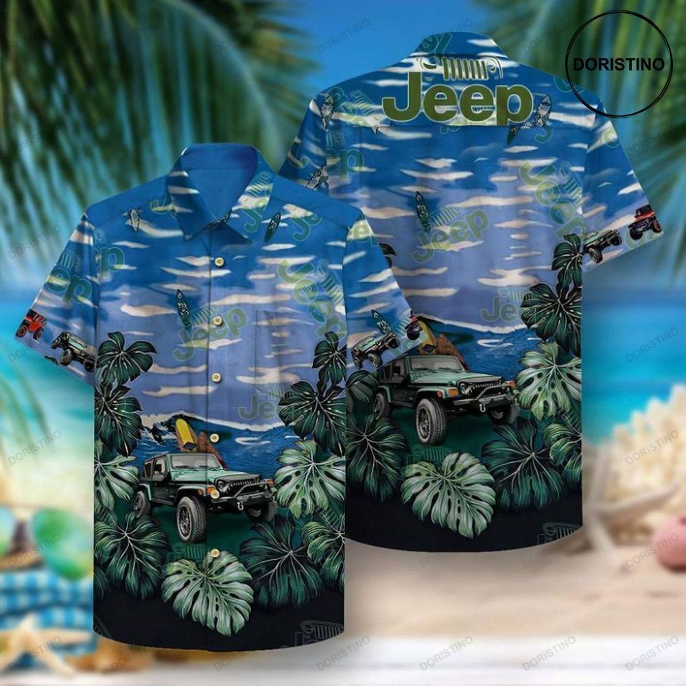 Vintage jeep car tropical summer hawaiian shirt Hawaii Shirt Shorts & Flip Flops