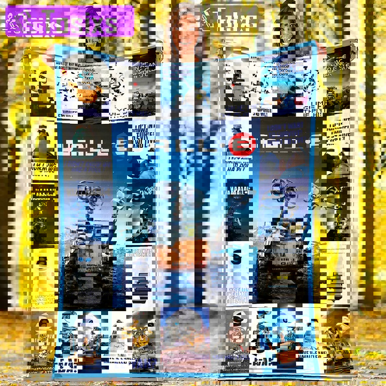 Wall e fleece blanket, wall e robot blanket, wall e quotes characters blanket, birthday gifts for kids, christmas gifts Quilt Blanket