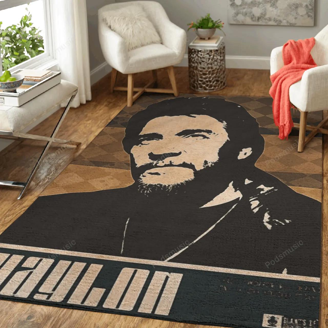 Waylon jennings country music artwork art for fans area rug living room carpet rug regtangle carpet floor decor home decor Rectangle Rug