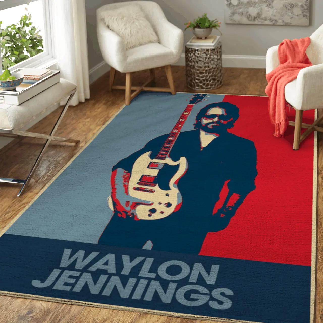 Waylon jennings good hearted woman art area rug area rug living room carpet rug regtangle carpet floor decor home decor Rectangle Rug