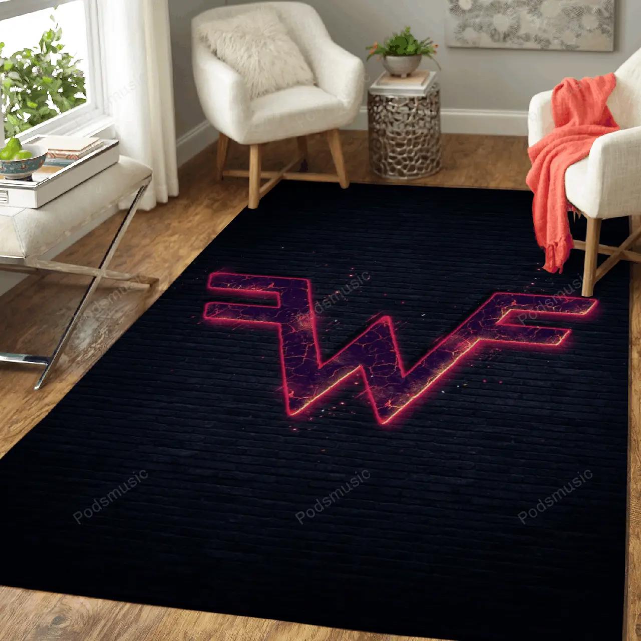 Weezer music symbol art for fans area rug living room carpet rug regtangle carpet floor decor home decor Rectangle Rug