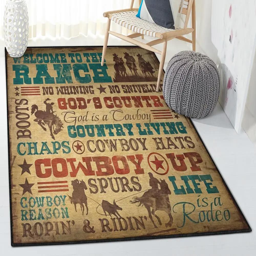 Western cowboy indoor outdoor rugs, western cowboy rug Rectangle Rug