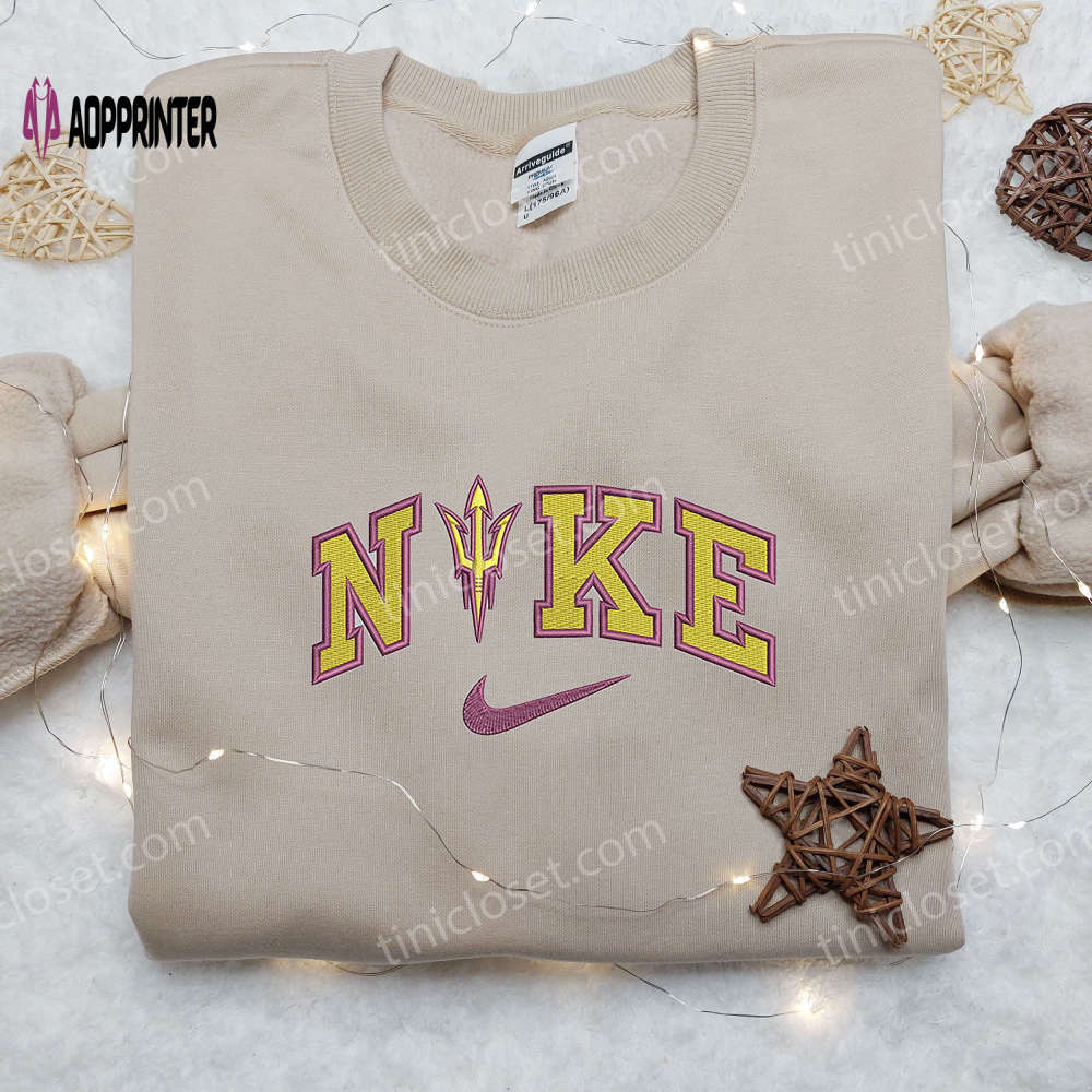 Whitegan asu x nike embroidered shirt – authentic logo & style Embroidered Shirt