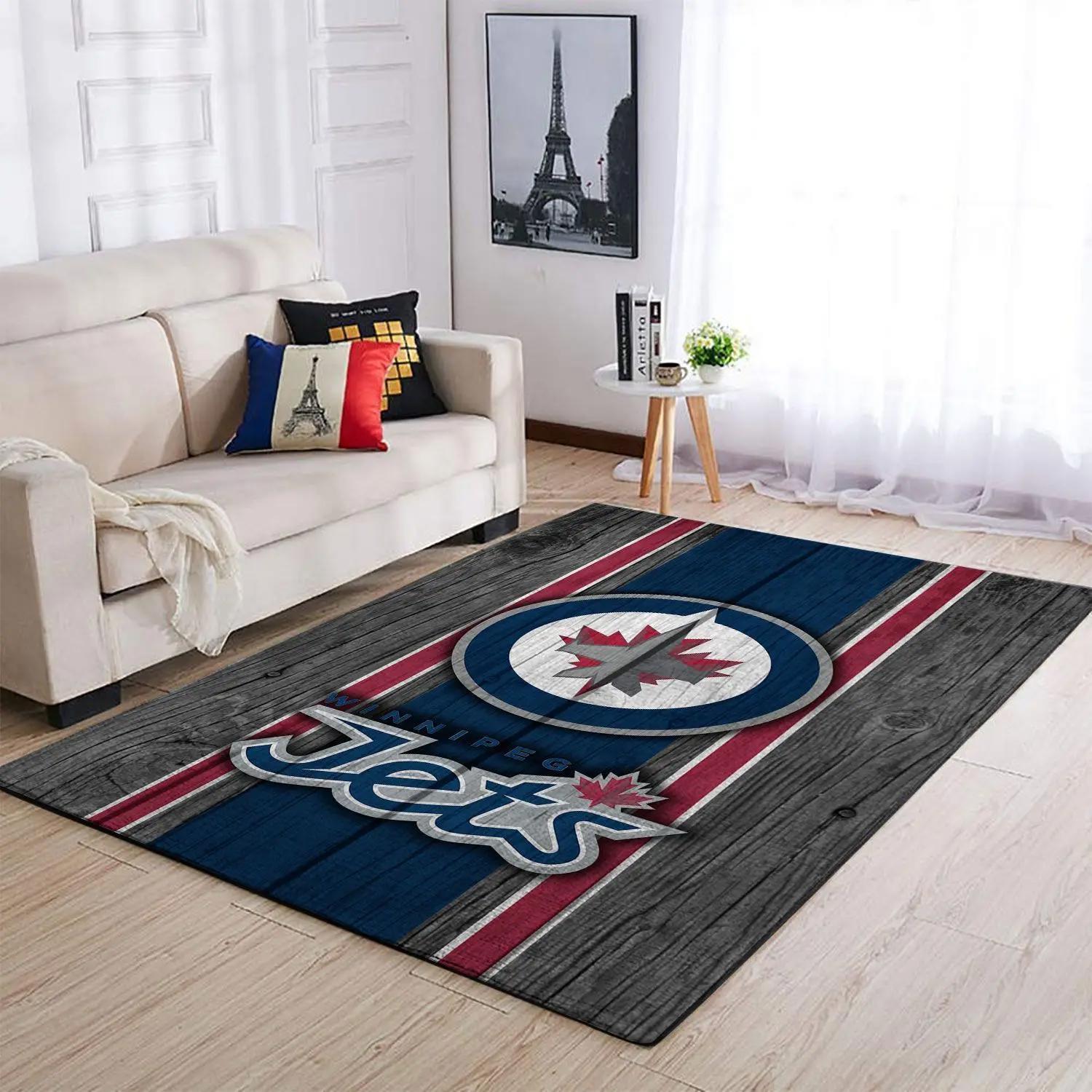 Winnipeg jets nhl area rugs team logo style living room regtangle carpet Rectangle Rug