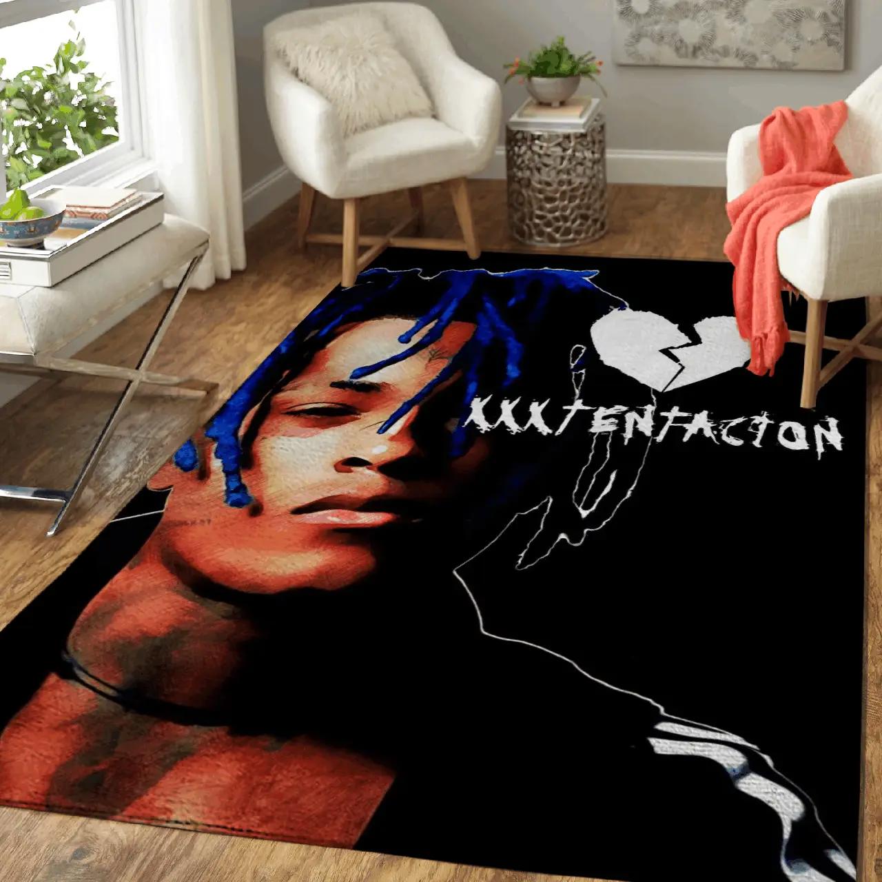 Xxxtentacion the legend rapper hiphop pop art area rug area rug living room carpet rug regtangle carpet floor decor home decor Rectangle Rug