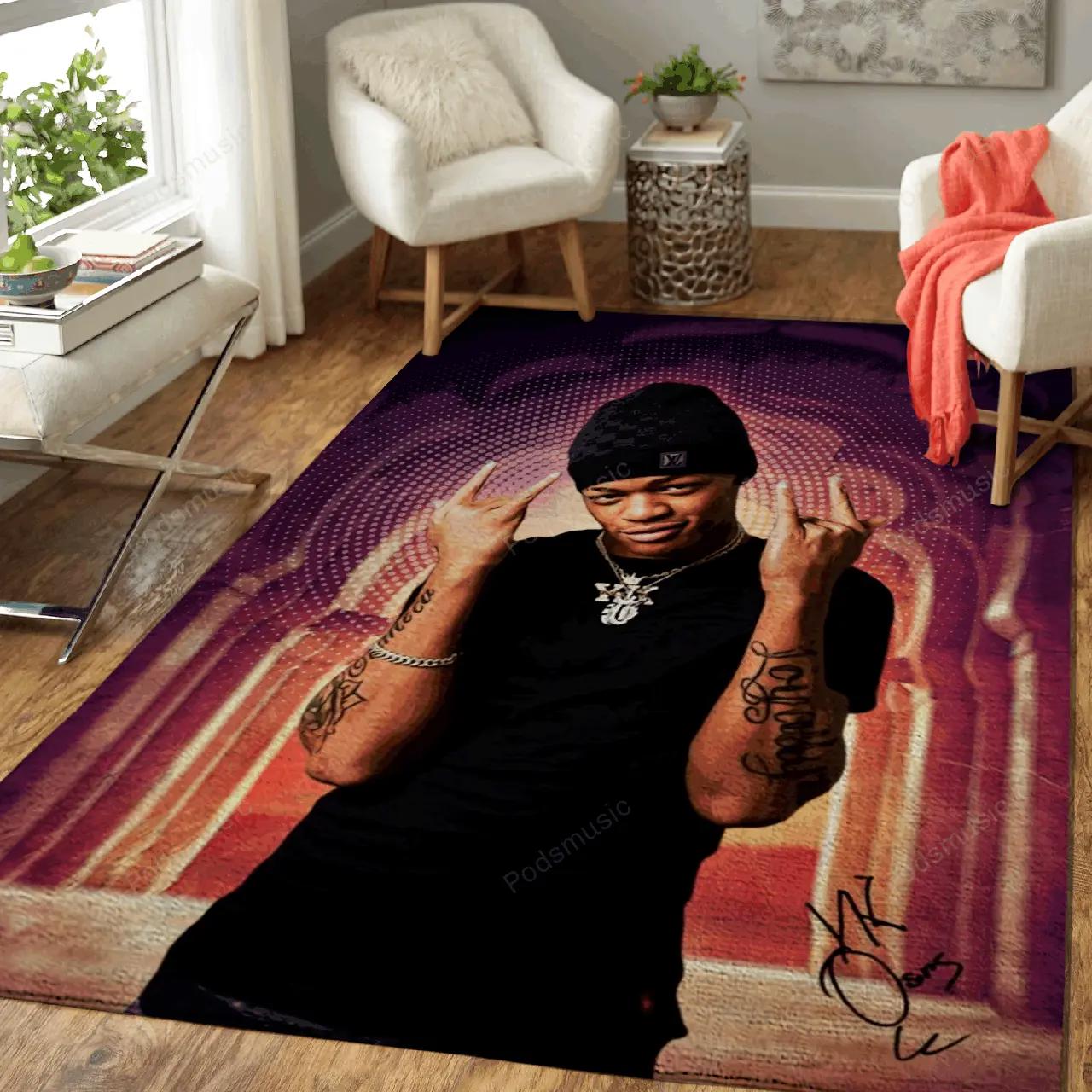 Yk osiris rap music art for fans area rug living room carpet rug regtangle carpet floor decor home decor Rectangle Rug