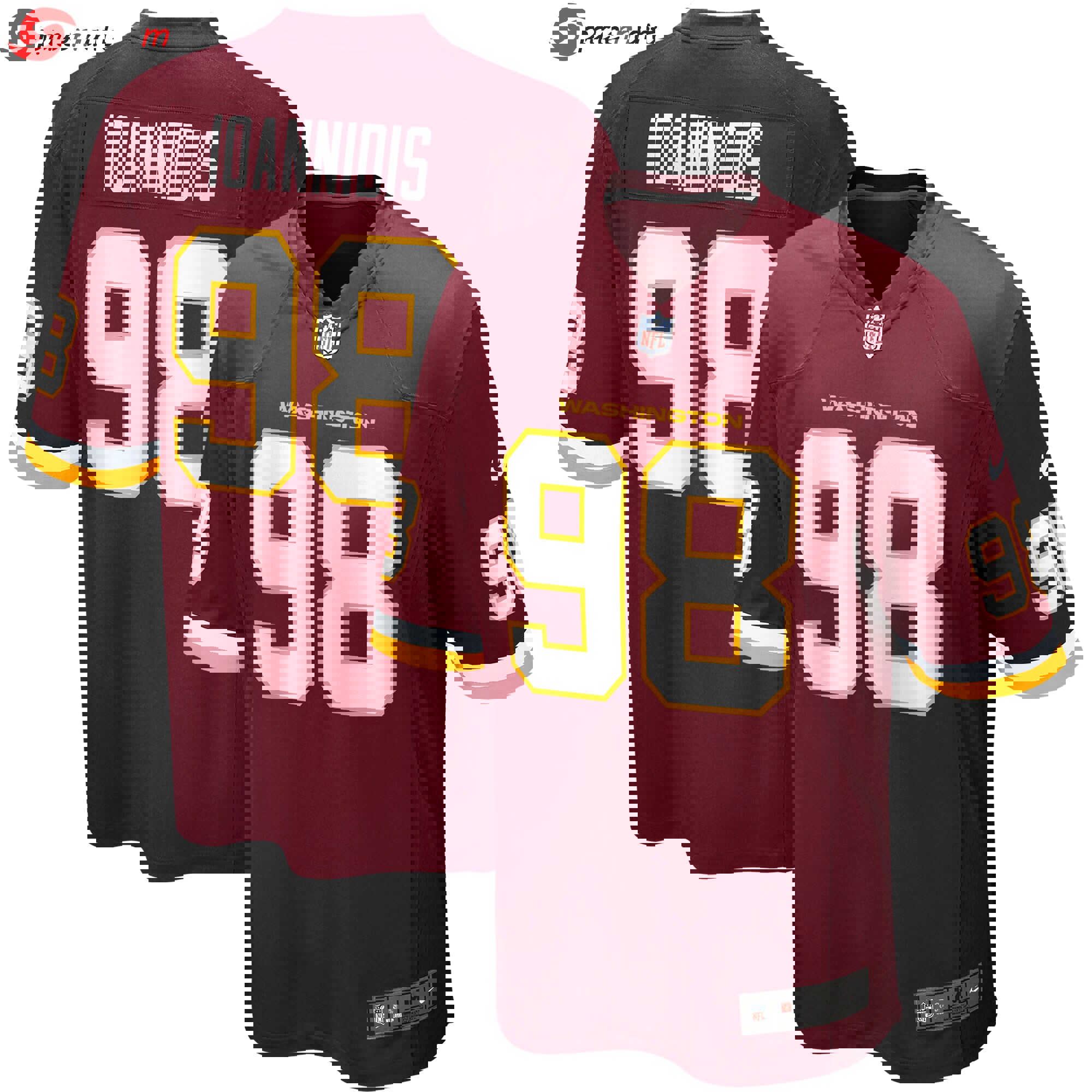 Matt ioannidis washington football team nike player game jersey color burgundy  Baseball NFL Jersey NFLFootball For Fans Replica Sports
