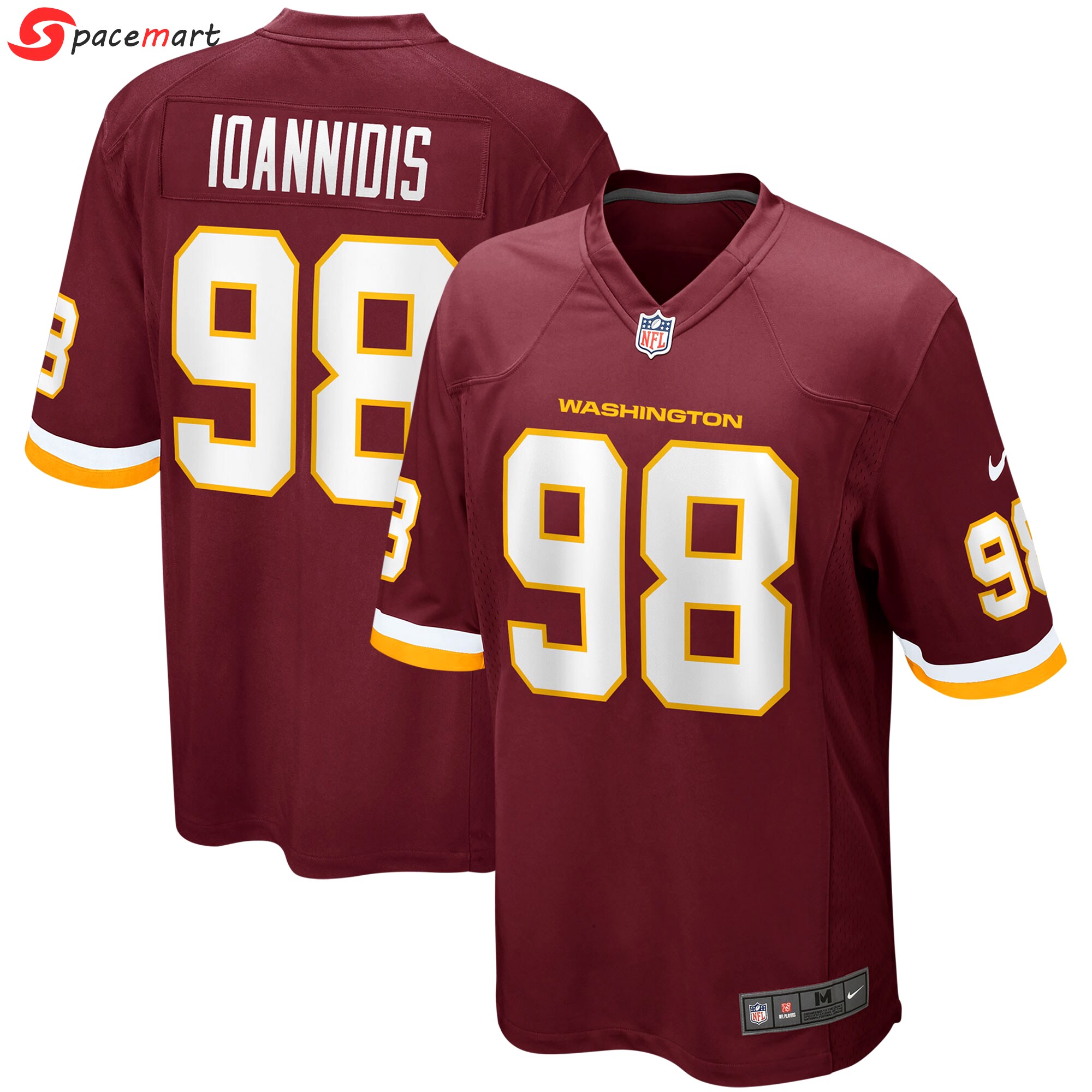 Matt ioannidis washington football team nike player game jersey color burgundy  Baseball NFL Jersey NFLFootball For Fans Replica Sports