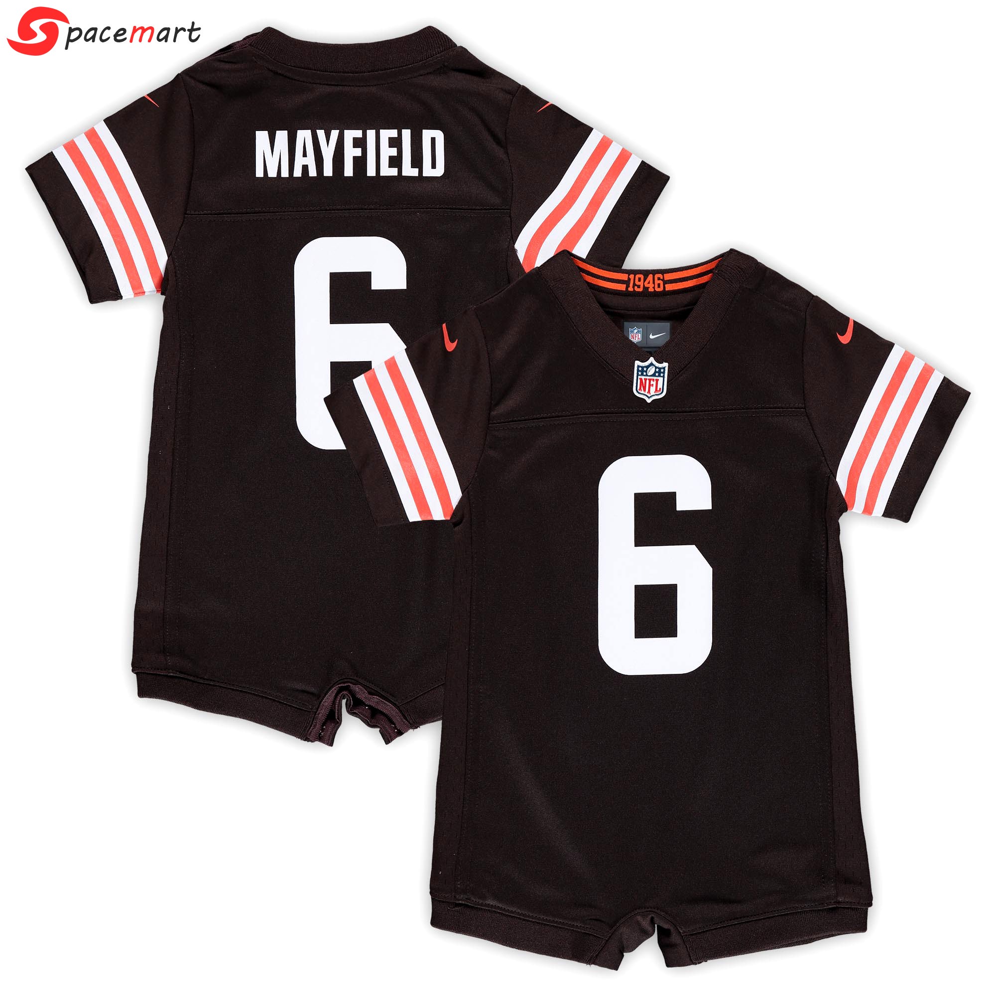 Baker mayfield cleveland browns nike newborn & infant romper jersey color brown  Baseball NFL Jersey NFLFootball For Fans Sports Replica