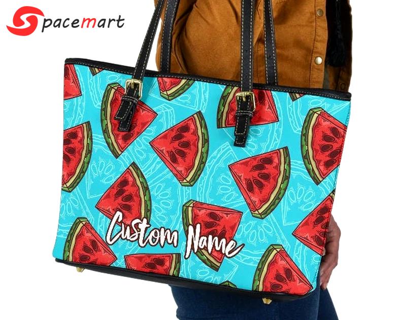 Watermelon leather handbag - shoulder tote bag 282 Leather Tote Bag