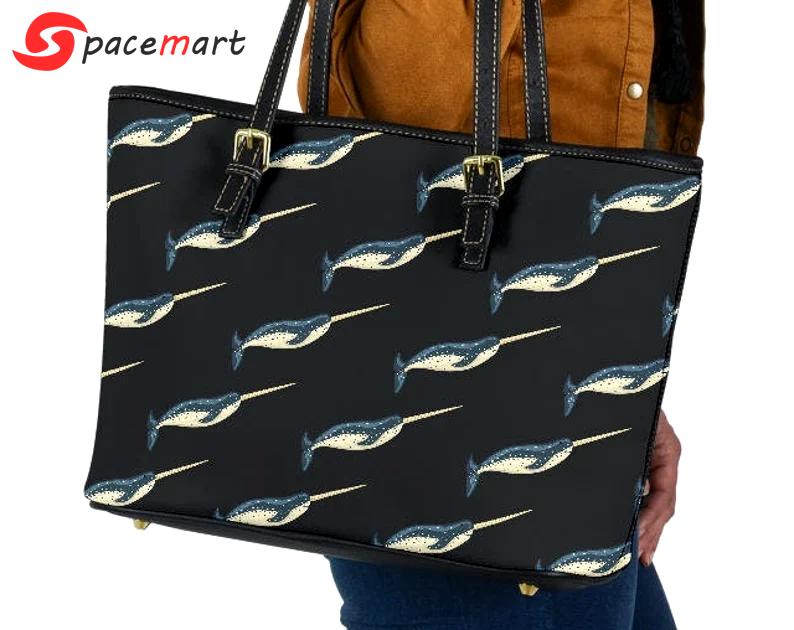 Narwhal leather handbag - shoulder tote bag 254 Leather Tote Bag