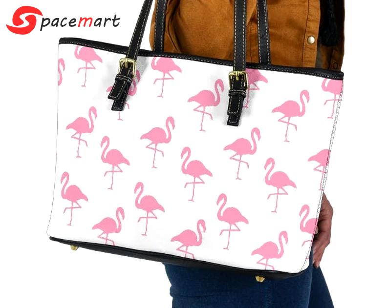 Flamingo leather handbag - shoulder tote bag 267 Leather Tote Bag